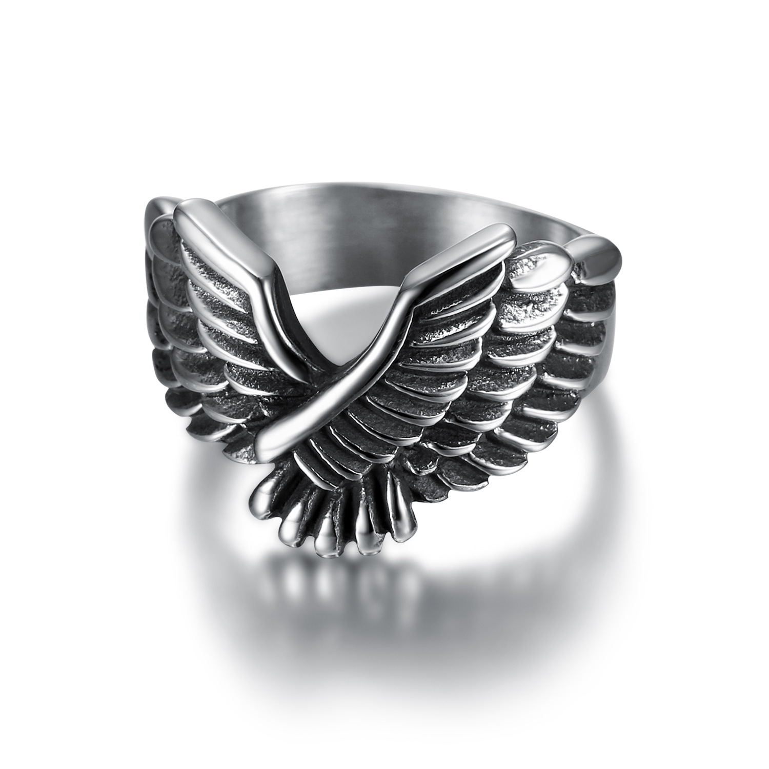 8g Weight Retro Eagle Stainless Steel Men's Rings