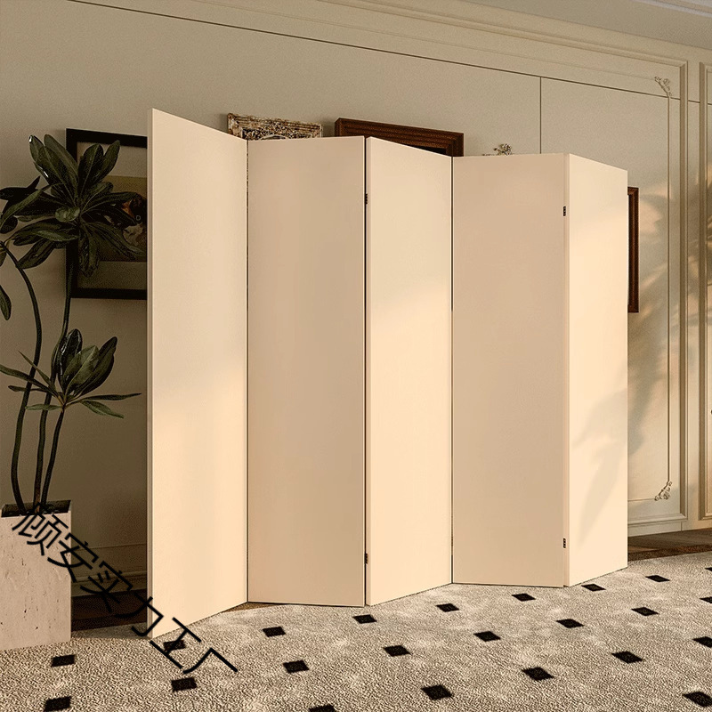 Cream-Style Screen Partition for Living Room, Dining Room, Bedroom, Home Entrance, Foldable Mobile Retro Folding Screen