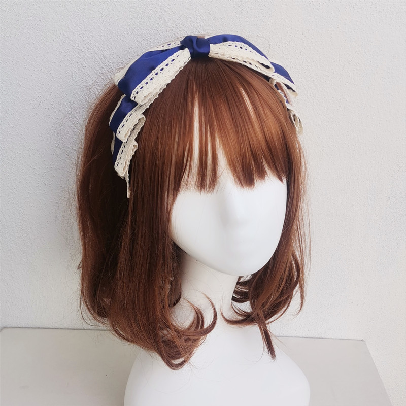 三折棉花边藏青