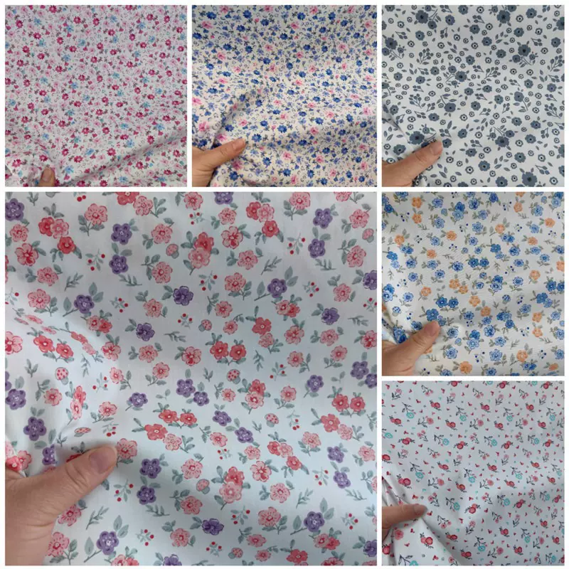 小清新小碎花纯棉布 小爱心纯棉布料 窄幅斜纹 床单被套布料