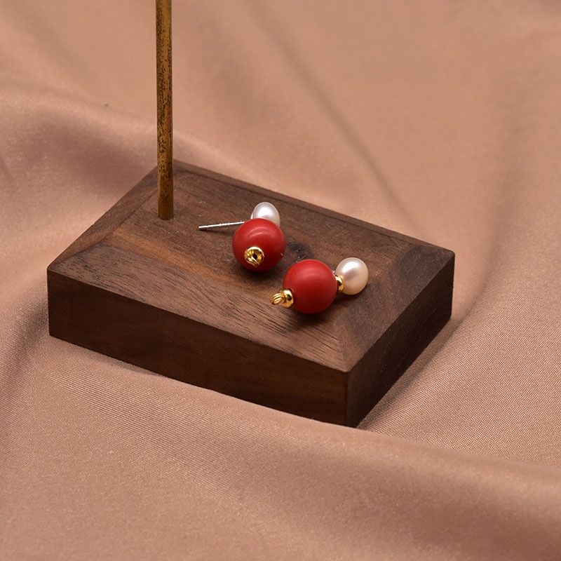 Perlas de alta calidad perlas de agua dulce estilo simple adornos de auriculares de viento nacional joyas de camuza al por mayor natural