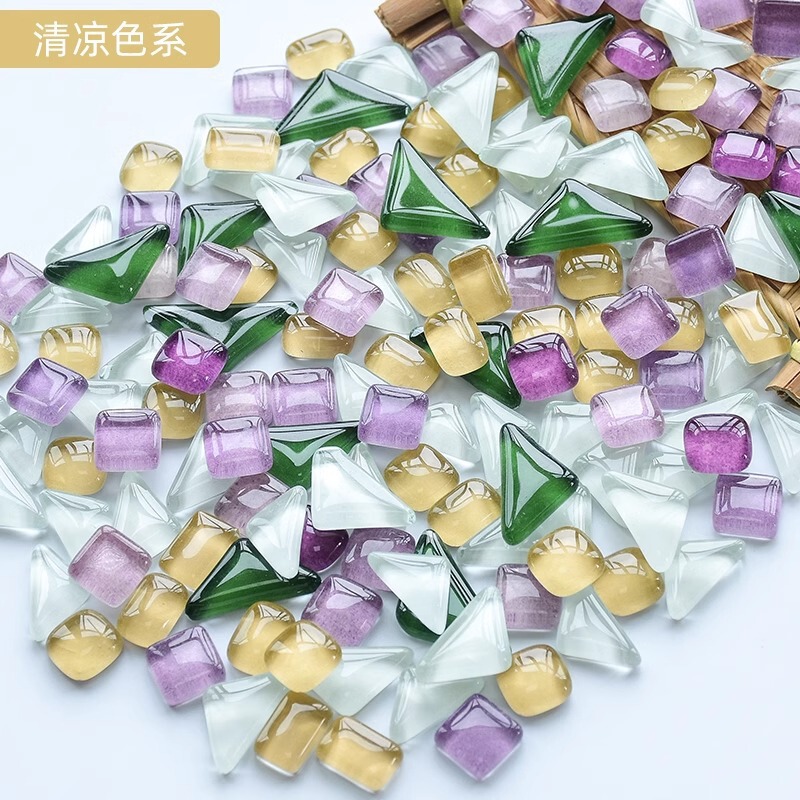200克diy多元闪粉马赛克集合水晶自由石玻璃儿童手工材料颗粒|undefined