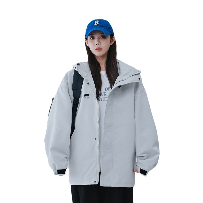 Men's autumn trend new hooded casual sports jacket for couples, loose and versatile lightweight outerwear_voghion.com