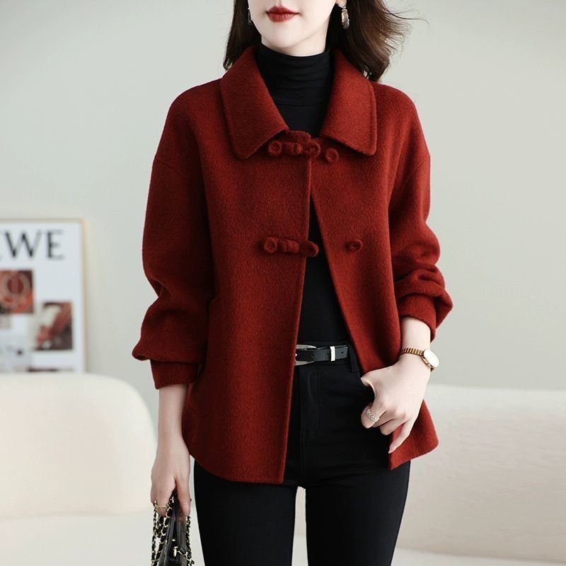 2024 New Winter High-End Foreign-Style Double-Sided Outwear for Women to Reduce Age and Height, Woolen Outwear for Small People