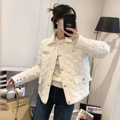 羽绒棉外套女2025秋冬小香风新款轻薄欧货高级感小众菱格羽绒棉服