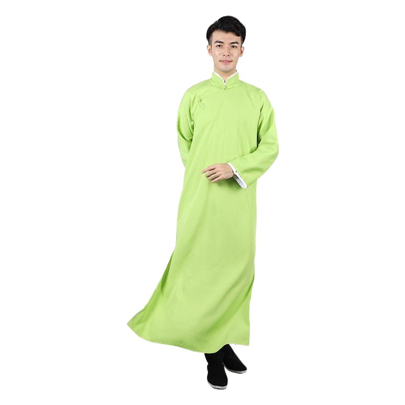 Zhang Yunlei's Same Style Crosstalk Coat, Chinoiserie Republic of China Gown, Chinoiserie Robe, Mandarin Coat, Male and Female Groomsmen Performance Clothing