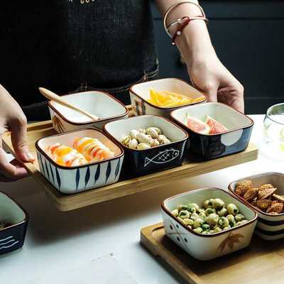 日式陶瓷小菜碟蘸醬料碟水果零食盤糖果小吃碟家用火鍋調料碟套裝