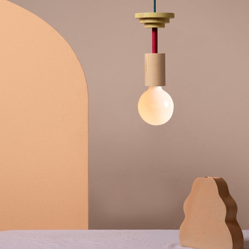 Memphis Modern Minimalist Restaurant Bedroom Bedside Lamp Corridor Children's Room Bar Counter Wooden Designer Pendant Lamp