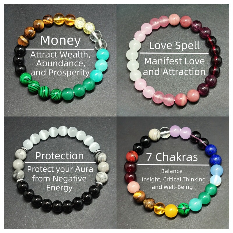 Temu Cross-Border Popular Money Wealth Natural Stone Bracelet for Men and Women Citrine Bracelet Garnet Malachite