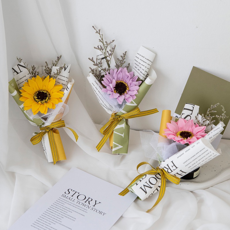 Sunflower Bouquet Mini Fragrant Flower Dried Flower Souvenir Women's Day Valentine's Day Gift Gift Manufacturer Wholesale
