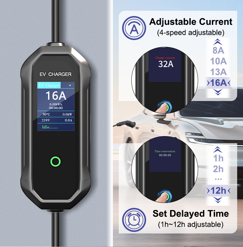 Type2 Charging Station 3.5Kw European Standard Tesla Aito New Energy Vehicle Fast Charging Portable Charging Gun