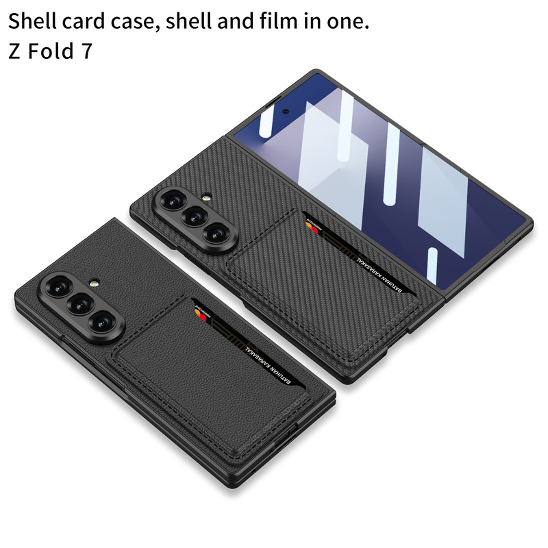 Samsung Z Fold7 携帯電話ケース カードホルダー プレーンレザー ビジネス折りたたみスクリーン 超薄型 Fold 7 保護カバーに適しています。|undefined