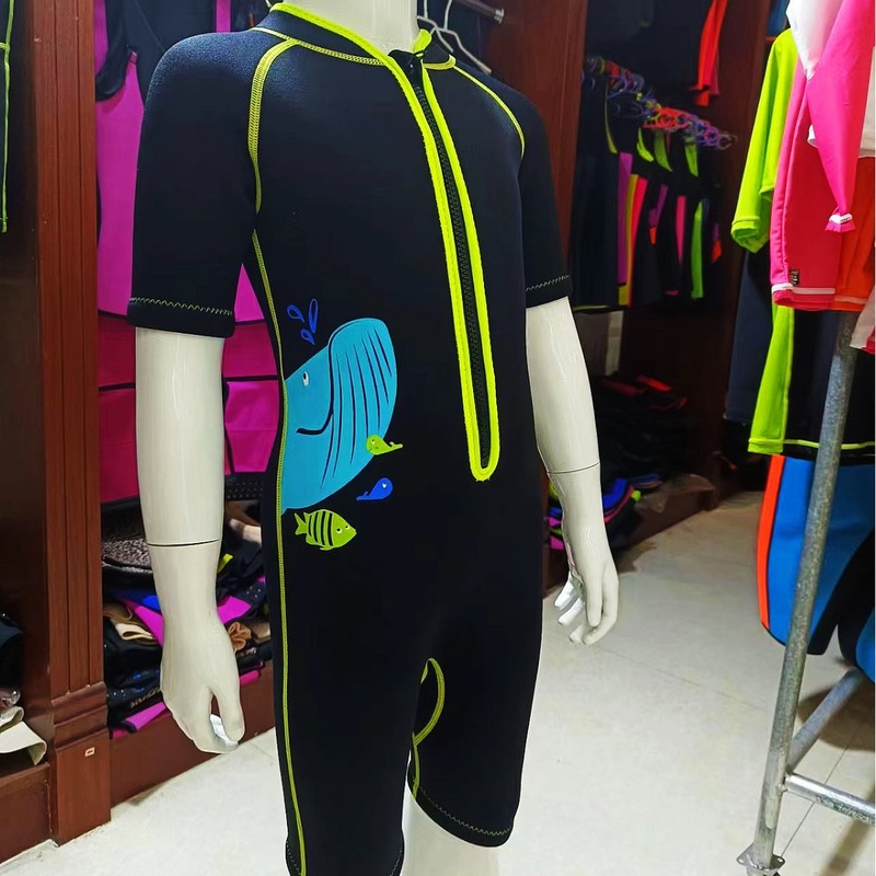 子供半袖ビーチ水着浮潜サーフィン服防水速乾防風保温ワンピース水着|undefined