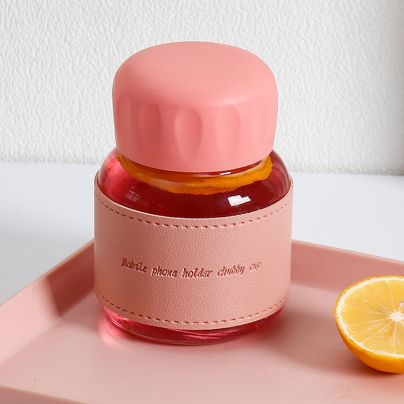 高顏值小胖杯可愛胖胖杯迷你便攜水杯簡約帶刻度贈送品玻璃杯