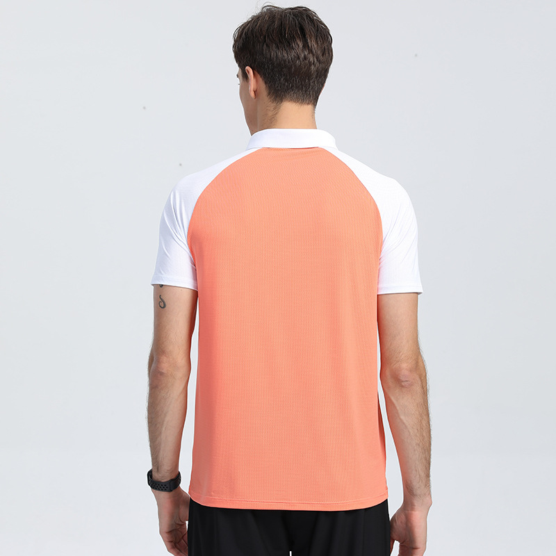 Nueva textura de golf a juego de color de nylon deportes Polo camisa de los hombres y las mujeres de la solapa verano tramo transpirable versión ligera de manga corta