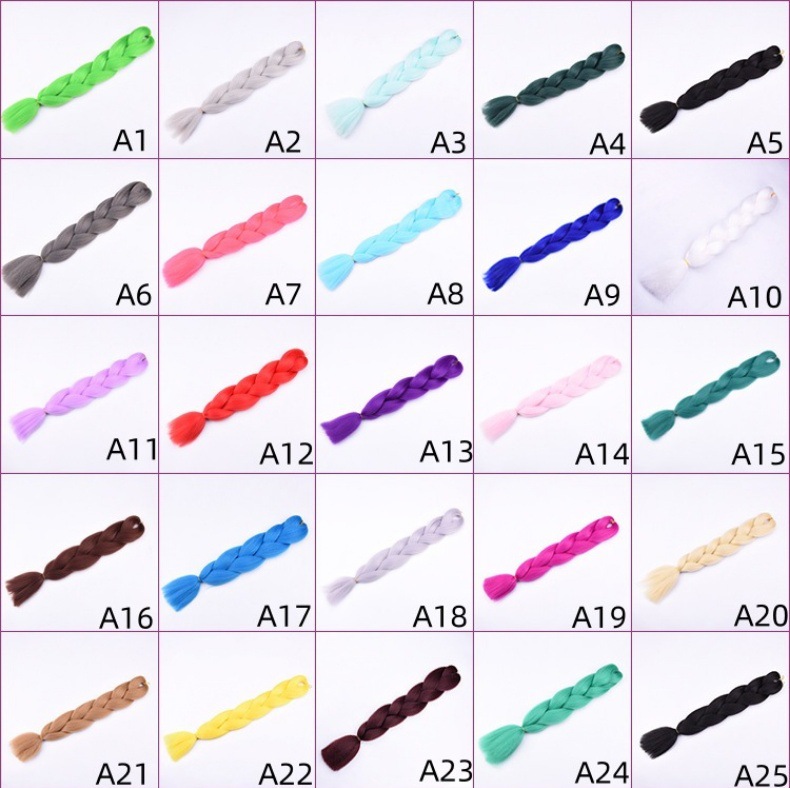 Synthetisches Flechthaar Hitzebeständige Matte Farbverlauf Perücke_voghion.com