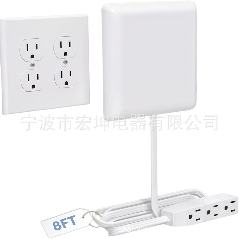 6FT ultra-flat plug double extension cord, ultra-thin socket concealer, universal size flat plug 6FT ultra-flat plug double extension cord, ultra-thin socket concealer, universal size flat plug