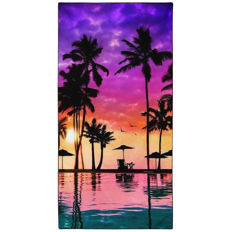 Cross-Border Beach Towel Seaside Sunset Coconut Palm Tree Bath Towel Microfiber Sports Towel Amazon Wholesale Cross-Border Beach Towel Seaside Sunset Coconut Palm Tree Bath Towel Microfiber Sports Towel Amazon Wholesale