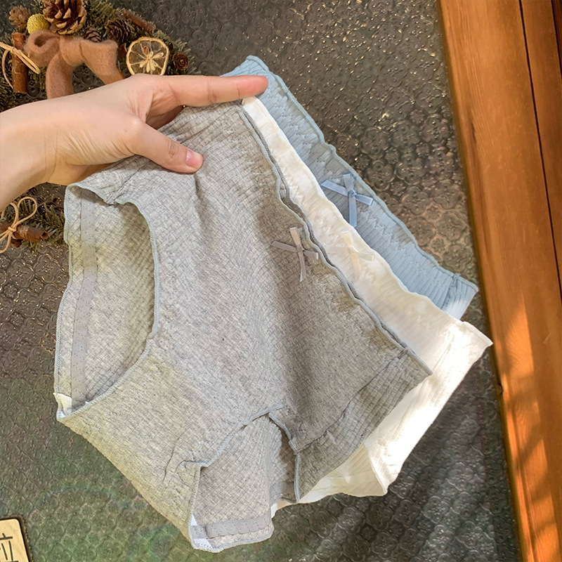 Gentle in winter ~ cotton cotton basic bow autumn and winter underwear women's cotton women's autumn fabric