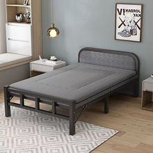 铁艺床家用简约折叠钢木床出租屋单人床成人午休床折叠床结实耐用