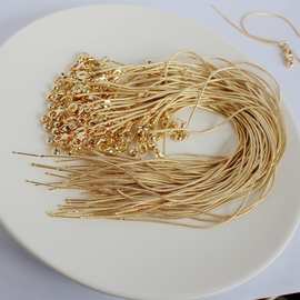 14K包金镀金保色硅胶蛇骨万能调节手链diy手工串珠手链半成品材料