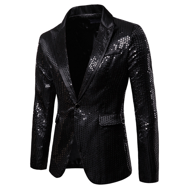 2026 Men's Sequined Performance Suit Nightclub Men's Clothing Host Emcee Studio Jacket Suit Wholesale