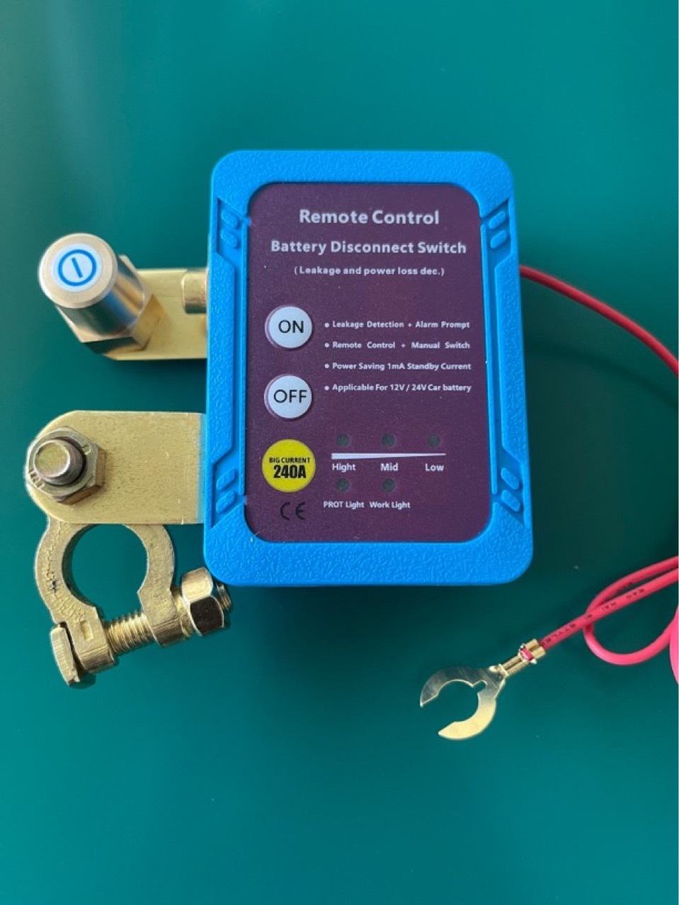 Cut-Off Switch 12V240A Remote Battery Disconnect Switch Automatic Power Off Switch for Car Auto Truck Marine
