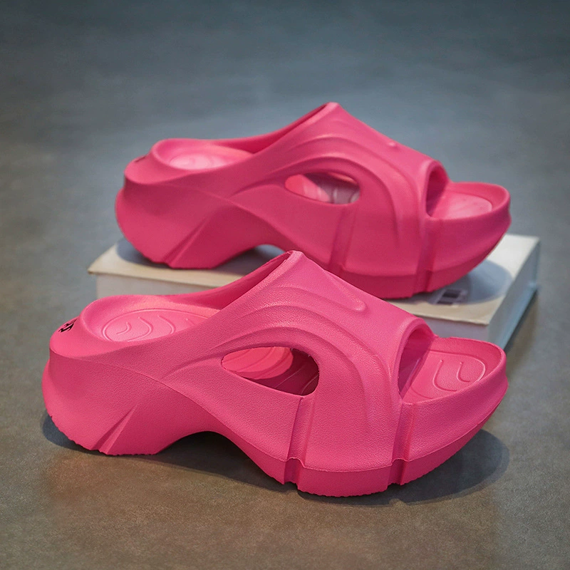 Platform slide sandals, 7 cm heel, high‑elastic cushioning, sizes 34–40