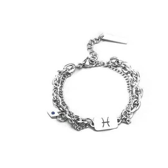 Twelve Constellation Bracelet for Boys Light Luxury Niche Design Accessories High-grade Titanium Steel Men's Cold Style Bracelet for Women