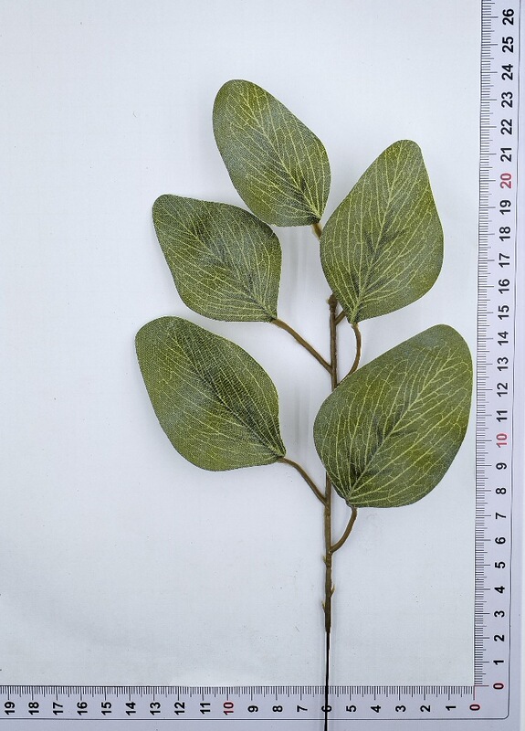 メーカー卸売りシミュレーション葉ユーカリ葉五叉シルク印刷葉鉄線付き枝飾り部品|undefined