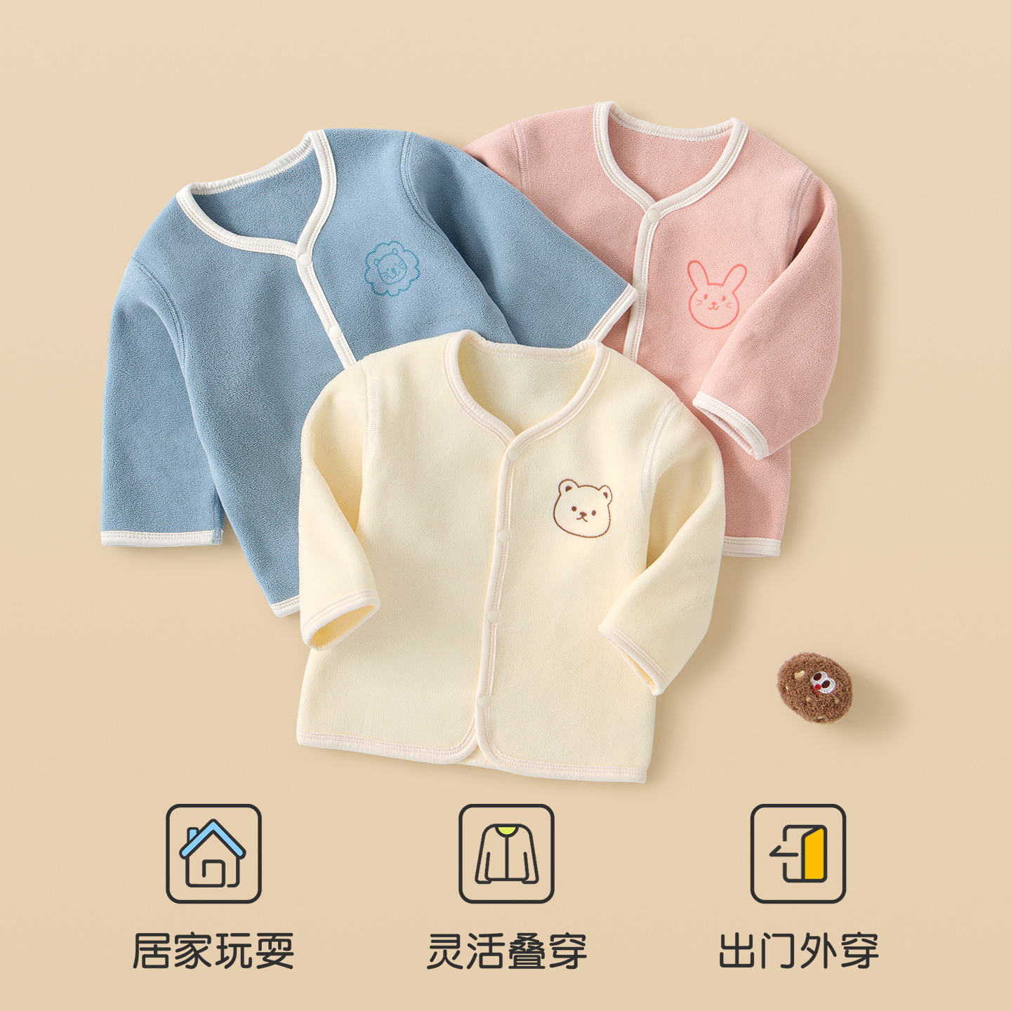 Primavera, otoño, invierno, chaqueta de terciopelo para niños, niñas y niños de un año, ropa de caviar, ropa de otoño para bebés image 4
