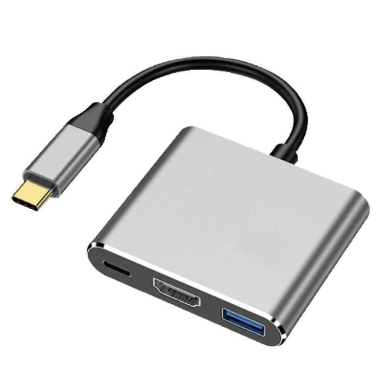 Tipo-c tres en uno HUB estación de acoplamiento TYPE-C HUB a HDMI 4K60 interruptor de soporte