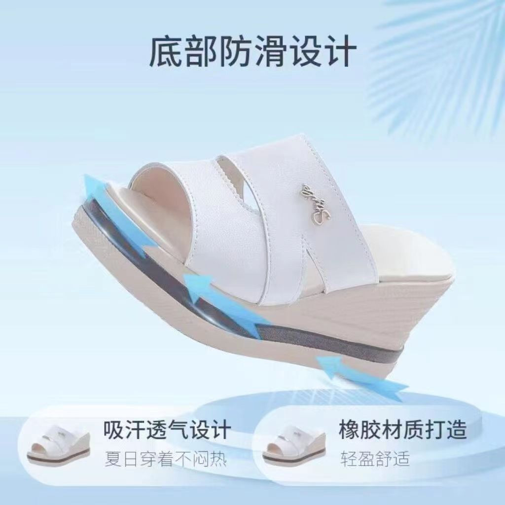 Marca de zapatillas de madres con base gruesa y suave para mujeres verano 2026 nueva moda exterior impermeable sandalias de talón