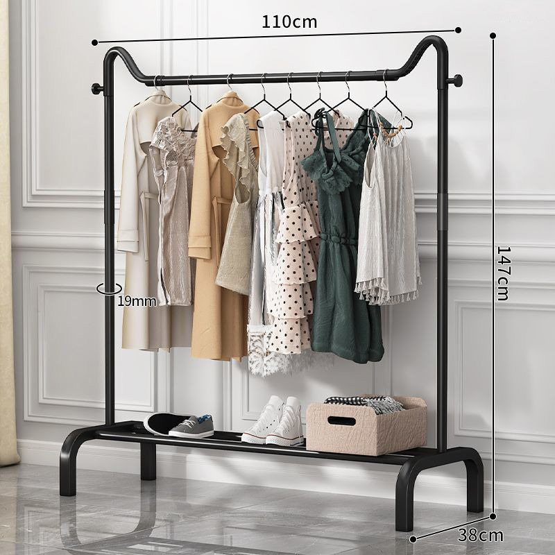 단극 검정색 110 옷걸이