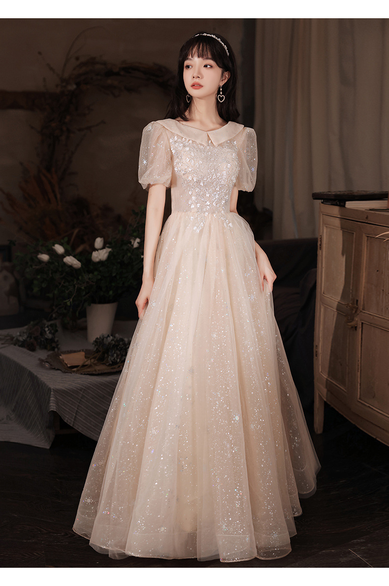 Women's Clothing Elegant Evening Gown For Women Style Student Vocal Performance Dress Temperamental Host Dress_ecoleips.com
