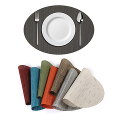 Elliptical Dinner Napkin American PVC Western Dinner Napkin Tensil Cup Mat Hotel Home Goods Woven Heat Insulating Table Mat