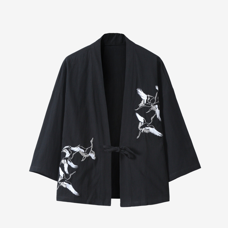 2020 Summer New Embroidered Chinese Style Hanfu Men's Fashionable Loose Retro Men's Cardigan Japanese Style Kimono Robe