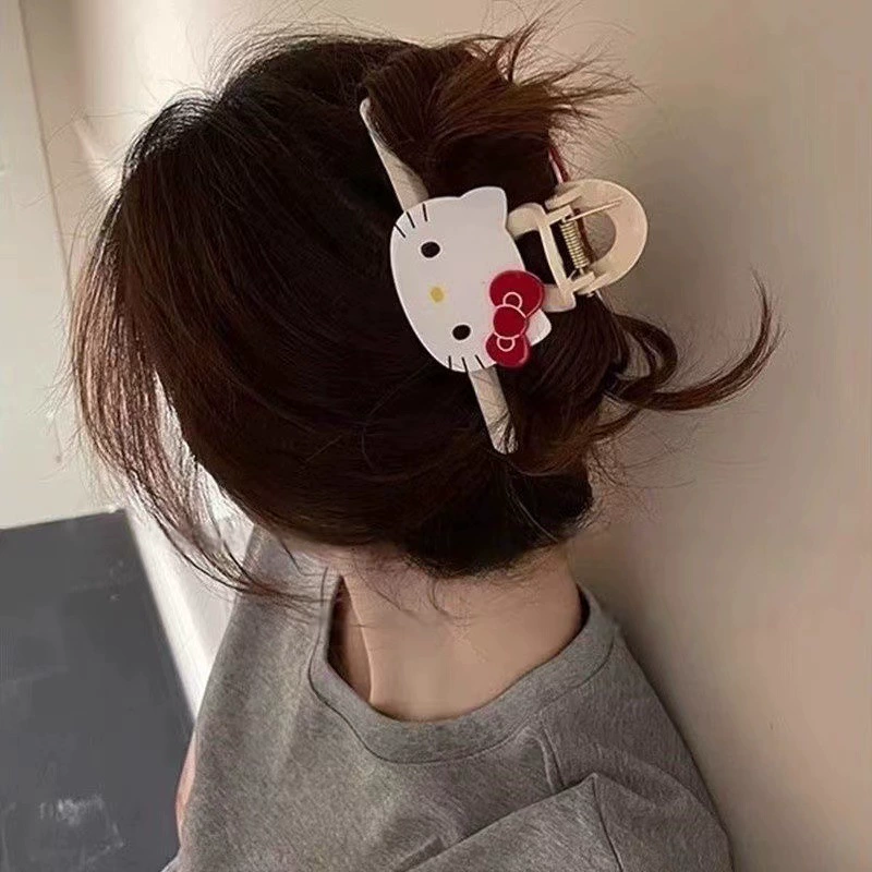 Пин-краб Hello Kitty, милый краб, акула, зажим для волос, новая коллекция, стиль высокого качества