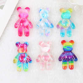 树脂配件 彩色印刷Gloomy Bear 暴力熊 手机壳DIY材料 钥匙扣