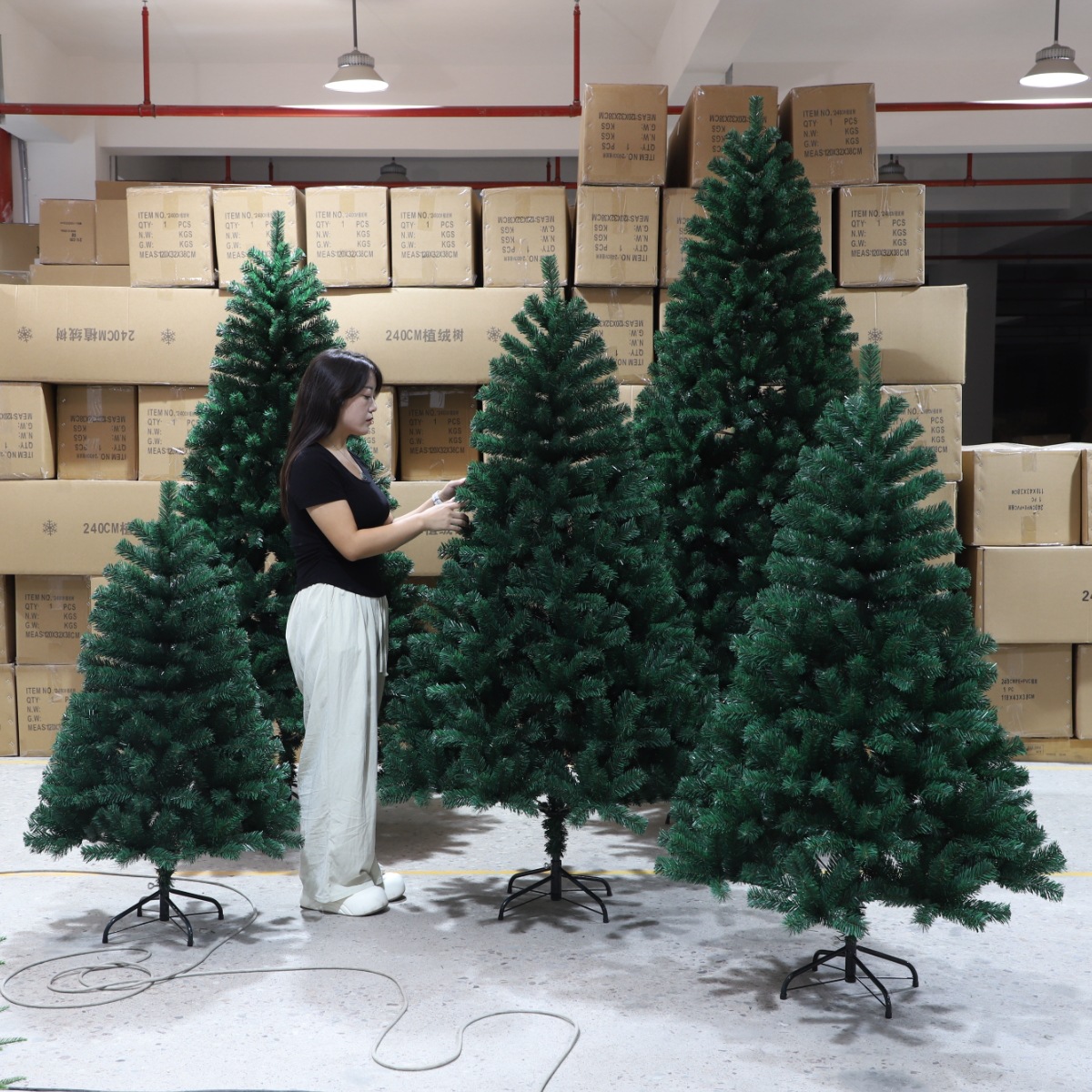 Árbol de Navidad cifrado protección ambiental PVC fábrica personalizada simulación de Navidad decoración directa 1.8m 2.1m árbol verde