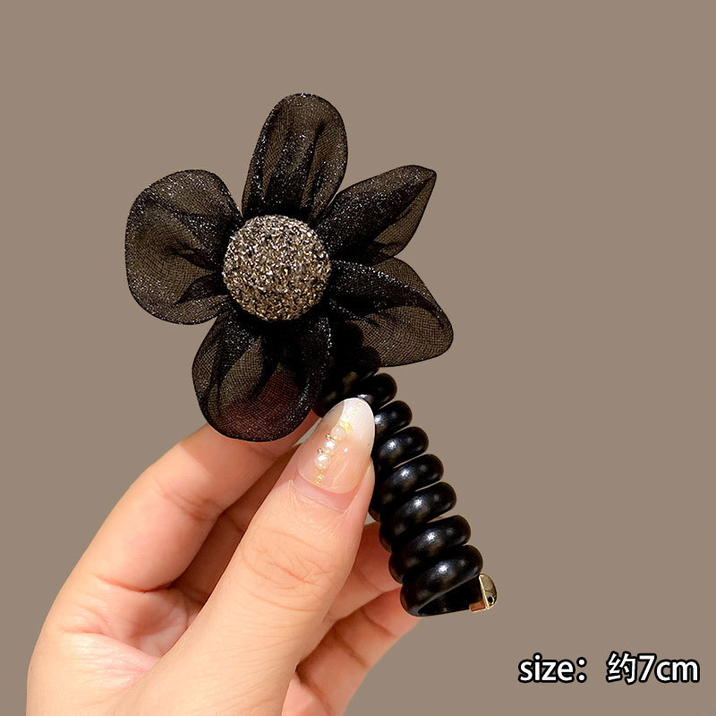 Línea telefónica trenzada transfronteriza, anillo para el cabello, perla, cabello trenzado recto, artefacto femenino, cola de caballo alta, burbuja, cabello trenzado, cuerda, accesorios para el cabello