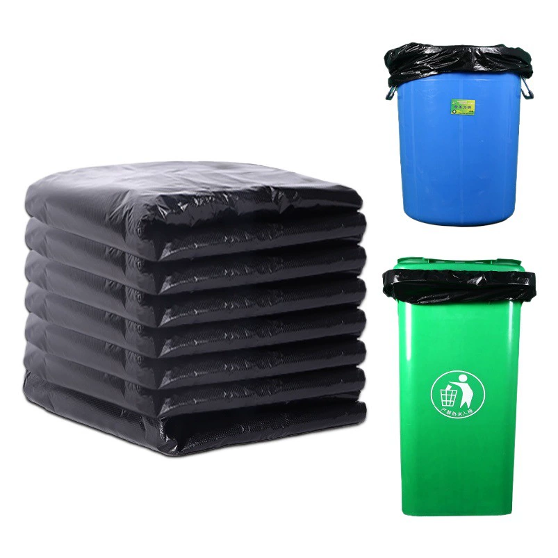 Большой мешок для мусора Оптовая недвижимость толстый мешок для мусора плоский одноразовый пластиковый мешок черный большой мешок для мусора