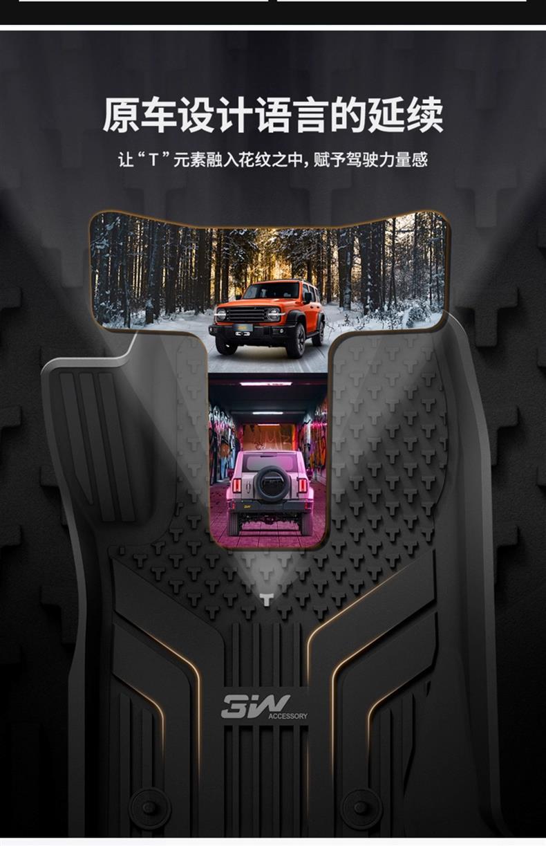 Suitable for Tank 300 All-Inclusive Tpe Floor Mat, Tail Box Mat, 3W Interior Supplies Modified Conqueror Floor Mat