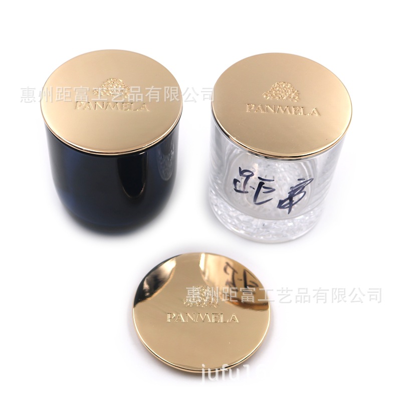 厂家供应金属杯盖蜡烛盖制作电镀金属盖批发香水瓶圆柱盖锌合金盖