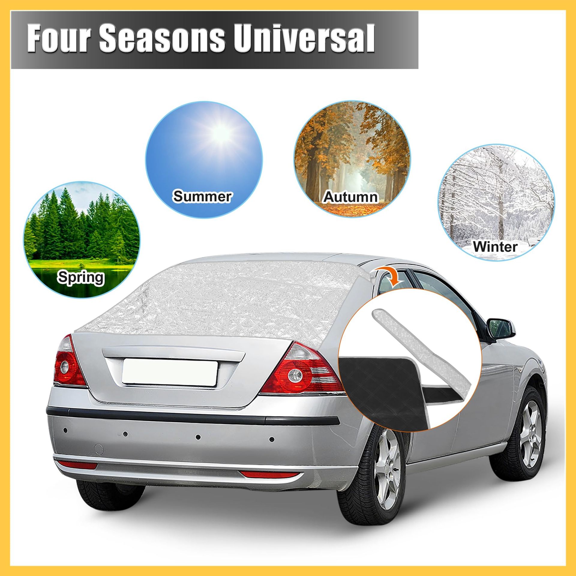 Universal Car Rear Magnetic Sunshade Aluminum Foil Frost-Proof Anti-Freeze Snow Cover Car Window Sunshade Car Sunshade