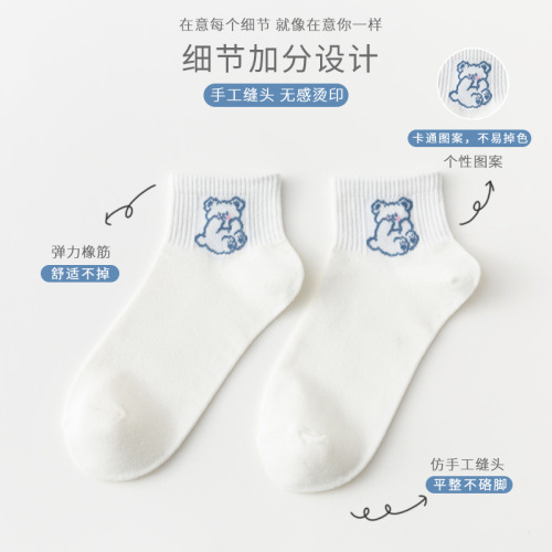 Socks Women's Short Socks Summer Thin Shallow Mouth Cotton Socks Low-cut Spring Short Cute Japanese Medium Socks Spring and Autumn