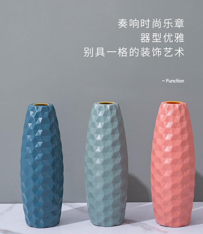 落下防止プラスチック花瓶ドライフラワーフラワーアレンジメント水耕栽培プラスチック花瓶リビングルームクリエイティブ小さな新鮮な装飾品フラワーアレンジメント装飾|undefined