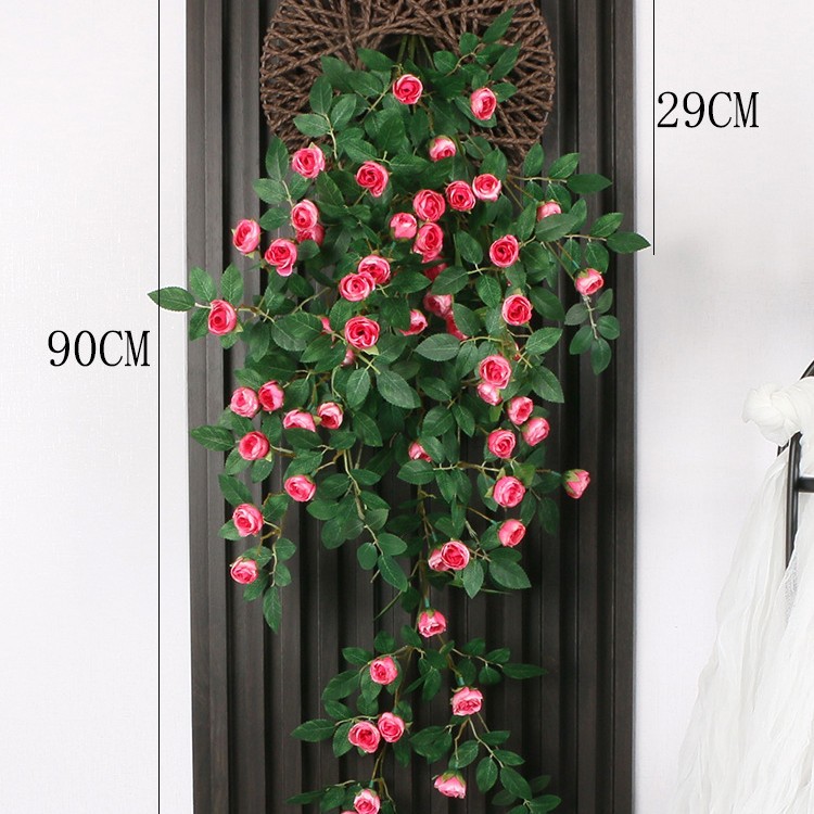 Simulación transfronteriza rosa colgada en la pared de plástico artificial de flores藤 acondicionado de aire acondicionado de pared de hogar orquídea colgante de orquídea decorada planta de藤