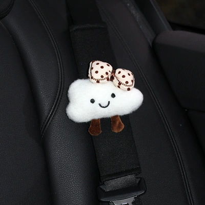 Seat belt shoulder pad Pad, Car Seatbelt Decoration Accessory - cloud-butterfly-belt-ice-silk-shoulder-pads