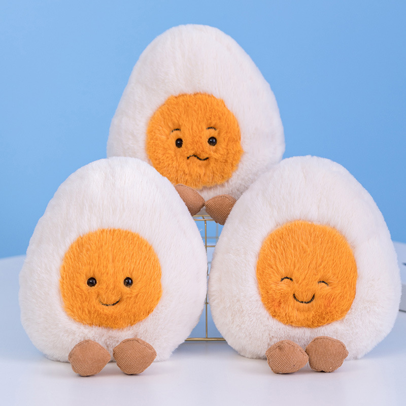 Huevo hervido muñeca juguete de peluche muñeca de huevo simulación muñeca pequeña muñeca de tela muñeca de bolsillo muñeca de espectáculo muñeca image 2